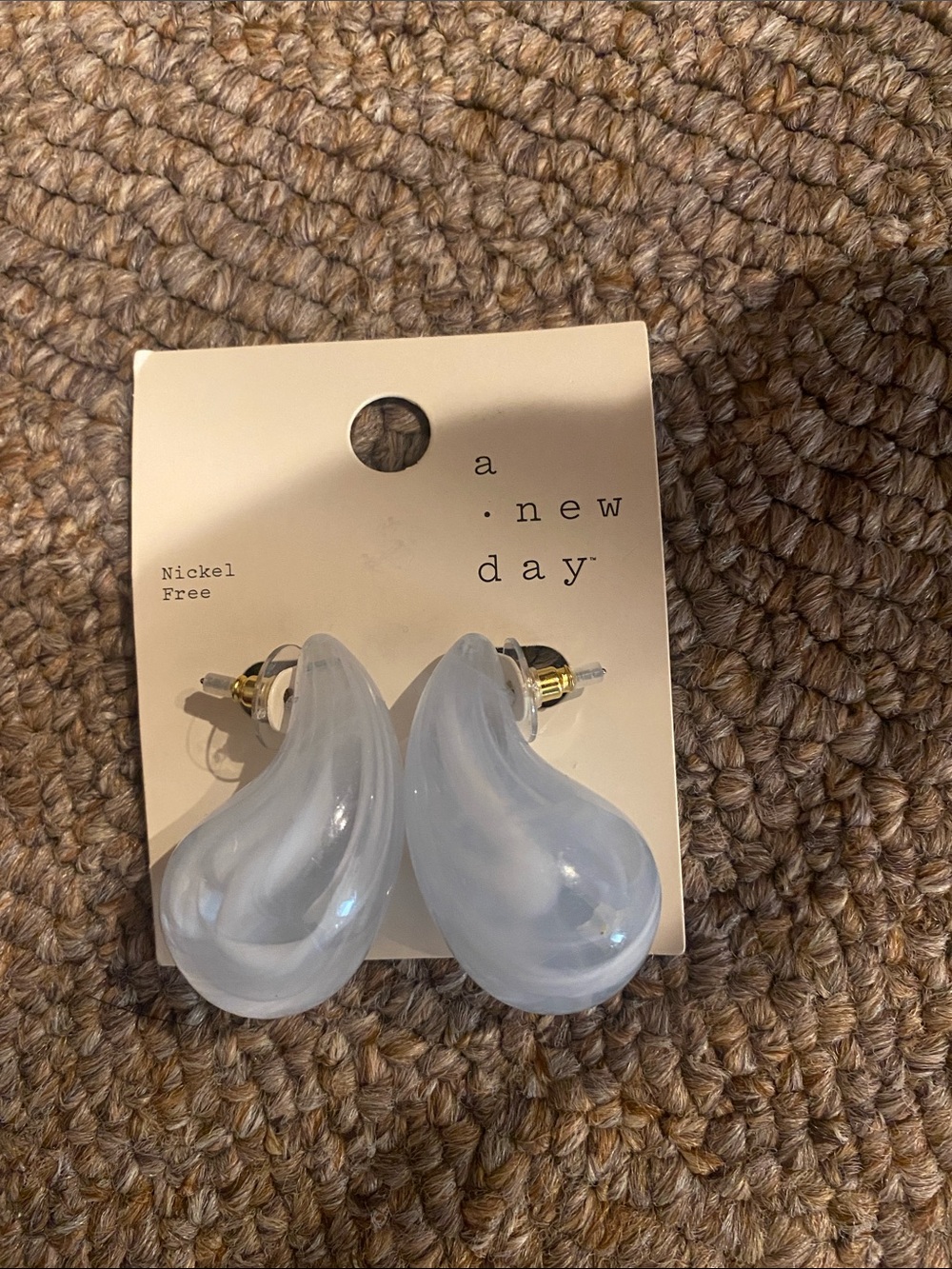 a new day Iridescent Pearl White Teardrop Earrings